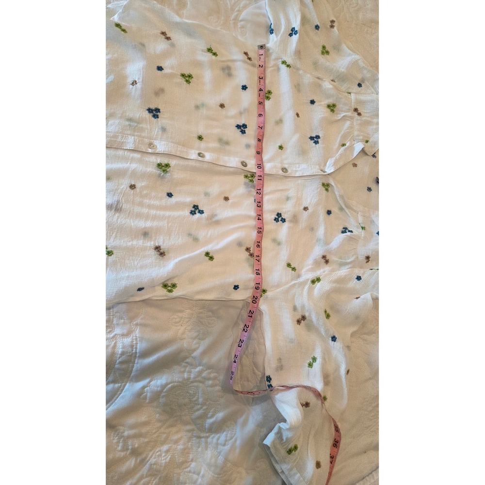 FIGUEROA & FLOWER White Floral Embroidered‎ Button Up Shirt XL - Picture 10 of 11